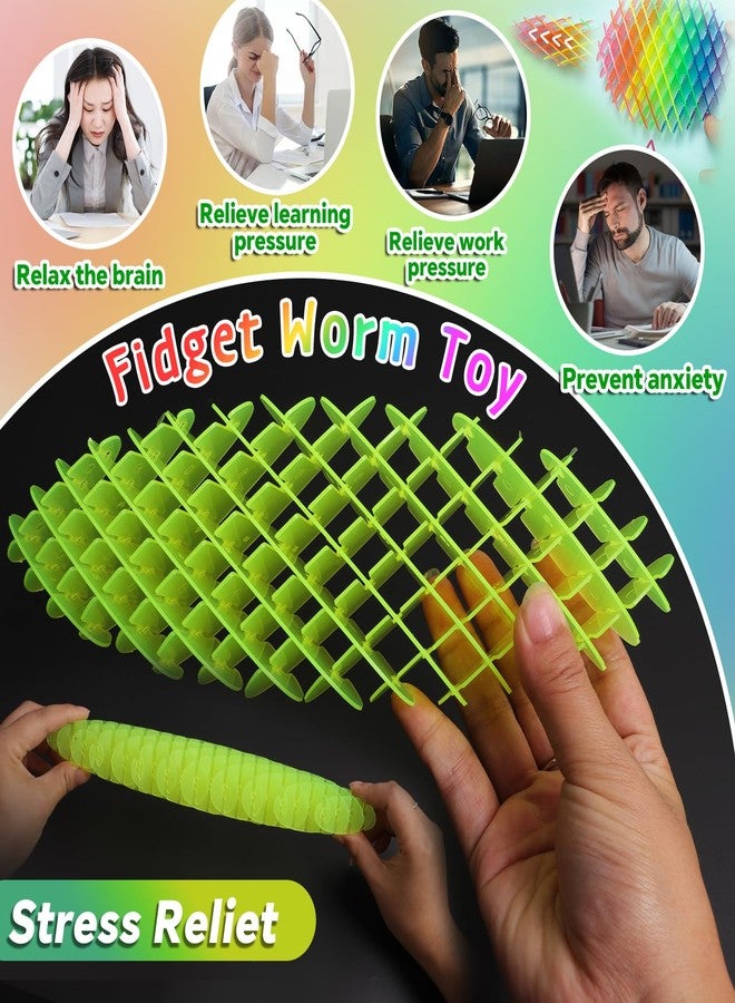 KEJIH Fidget Worm Toy 7 PCS - Sensory Slug Fidget Toy,Multicolor Stress Relief Fidget Toys,Resistance Fidget Toys,Anxiety Relief Toys for Kids & Adults,Elastic Mesh Toys (7 Colors Packing) - Image 5